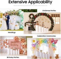 5PCS Cylinder Pedestal Stands Parties White PVC Cake Stand Round Cylinder Stands
