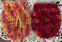 2 Crochet Drawstring Bags Wedding Party Favor Pouch Jewelry Gift Coin Dice Bags