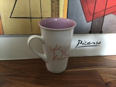 18 Oz. Let’s Do brunch lavander Coffee Mug Cup Boston Warehouse 6» tall mint