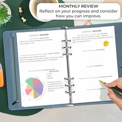 Weekly Planner Binder – Goal Setting Planner for Medium (7″ x 9″) Windy Blue