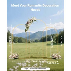 Uimoso Wedding Arch Backdrop Stand Set of 3 Metal 7.2ft 6.6ft 6ft Party Stand