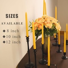 24 Pack Beeswax Taper Candles in Bulk 8 inch Tall – 8 inch-24 Pack, Yellow