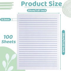 Yeaqee 100 Sheets Raised Lines Paper for Handwriting Portrait white