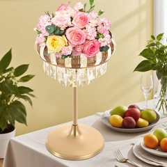Gold Acrylic & Iron Flower Stand 30 × 45 cm Floor/Tabletop Wedding Centerpiece
