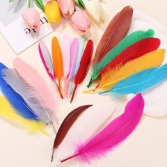 4-6 Inch(10-15 Cm) Feathers, 100 Pack Long Artificial Goose Feather Navy Blue