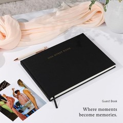 Classic Linen Guest Book – Timeless Keepsake for Preserving Memories Layflat