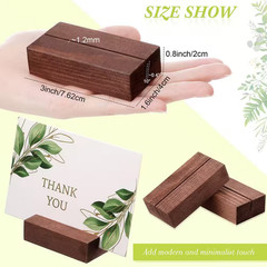 3 In. X 0.8 In. Walnut Pedestal Wood Place Card Holder Set of 12 Pcs Number Stan