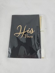 His Vows Black Wedding Book 5.9″x3.9″ New Sealed With Pen