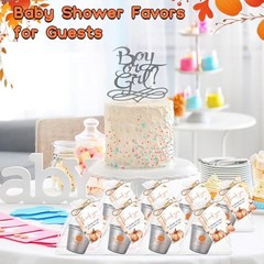 Vesici Sets 50 Sets Baby Shower Favors 1.5 oz Stainless Steel Shot 25 Orange