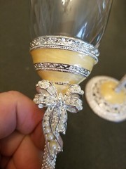 Nuptio Champagne Flutes Glasses 2pcs.Flute Enamel Wedding Crystal 9.75″tall
