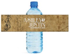 100 Telegram paper wedding Anniversary Birthday party water bottle labels
