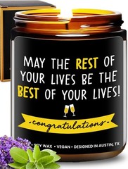 Wedding Candle, Bridal Shower 4.1 inches (width) x 4.3 (height), Black