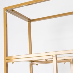 5ft GOLD Tall Rectangular Double Frame Table Top Stand Wedding Party Events