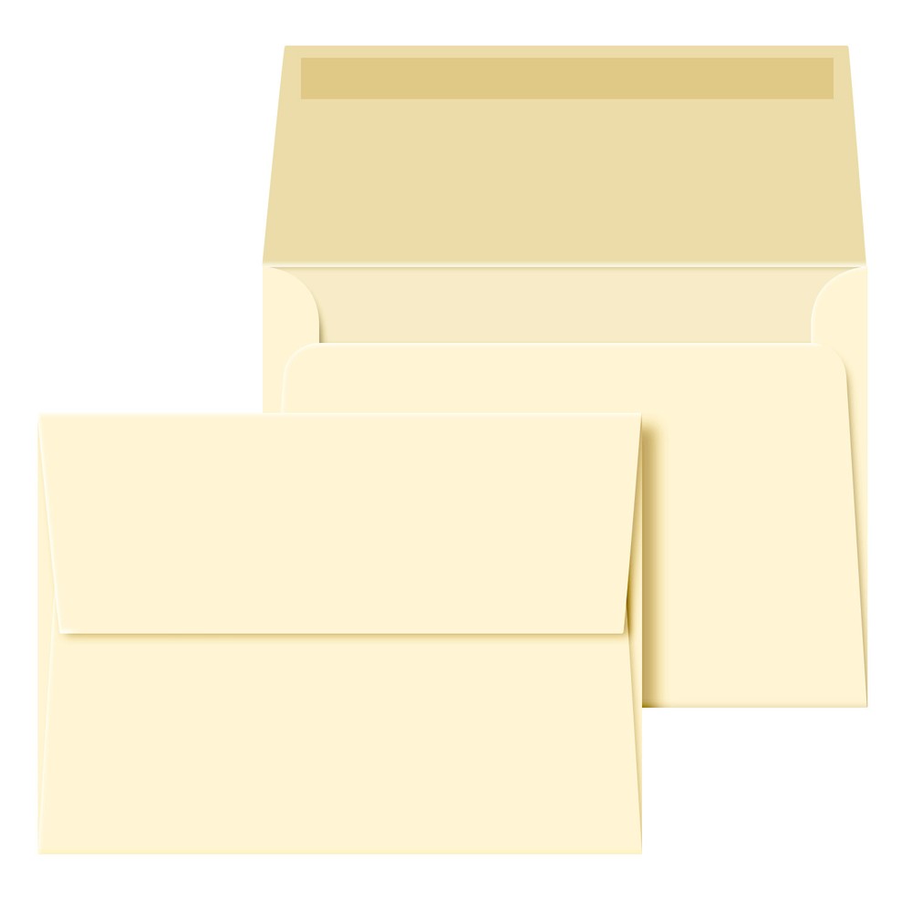 Cream A6 Envelopes, 4 3/4″ x 6 1/2″, Gummed Flap, 28lb Bond (105gsm), 50 Qty