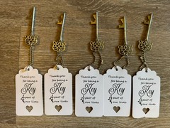 5 PCS Wedding/Shower Favors Skeleton Key Bottle Opener «The Key To Happiness»