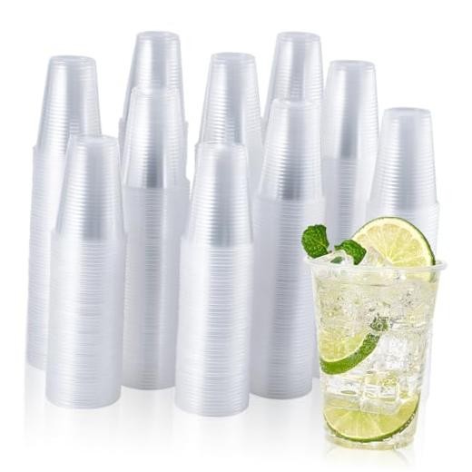 2000 Pack 9 OZ Clear Plastic Cups, 9 Ounce Disposable 9oz-2000pack-clear-cups