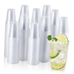 2000 Pack 9 OZ Clear Plastic Cups, 9 Ounce Disposable 9oz-2000pack-clear-cups
