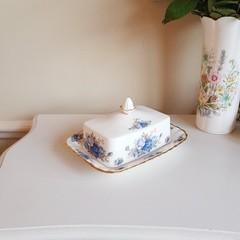 Royal Albert Moonlight Rose Butter Dish with Lid – 1st Quality English Bone Chin