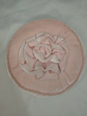 Nordstrom- Round Pink Flower Cushion/Ring Bearer Pillow. Shabby Chic. Soft!