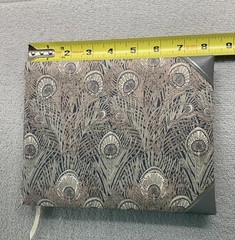 Liberty Of London Cloth &Leather Guest Book: Liberty Hera Peacock Fabric MINT