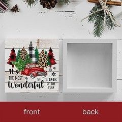 Rustic Winter Merry Christmas Tree Wood Box Sign, It’s the Most Time Wonderful