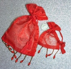 Jewelry Bags Organza Bags Red Gift Pouch Candy Wedding Favor Mix 5×7 3×4 48pcs