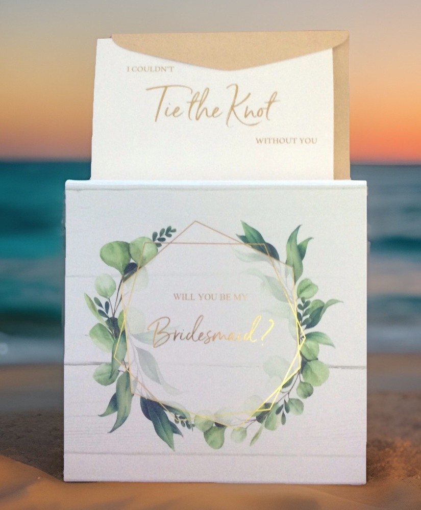 “Will You Be My Bridesmaid” Magnetic Closure Wedding Gift Box w/card Bridesmaid