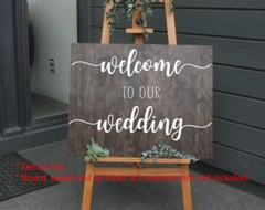 Welcome to our Wedding Sign Sticker Decal Engagement Anniversary Party