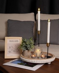 Homemory 2 Pack Flameless Taper Candles, No Remote, of 2, White 2
