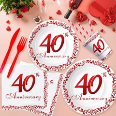 APOWBLS 40th Anniversary Decorations Tableware – Ruby Wedding