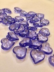 4Lb Crystal Acrylic Hearts Vase Gems or Table Scatters (Medium 2.4cm, Purple)