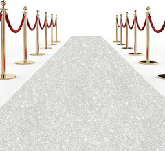 Glitter Carpet Runner 2.6FT X 30FT – Premium Non-Woven Sparkle Rug for Weddings,