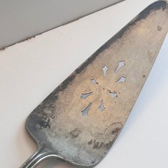 Vintage Silver Plated Ornate Cake Server Pie Server Floral Engraved Server