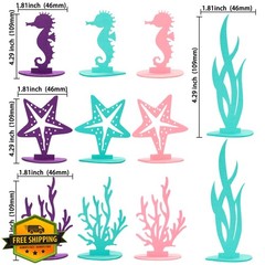 Gyufise 12pk Mermaid Felt Table Centerpieces Multi