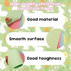 30 Sheets Easter Pastel Cardstock 8.5×11 Inch,5 Colors 250GSM/90lb Thick Craf…
