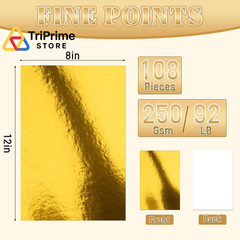 108 Pack Metallic Cardstock Paper Sheets, 8″ x 12″ Color x 12″,