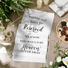 HunnmingRe Reserved Wedding Chair Sign Banner Loving Memory Linen, White