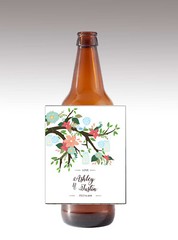 12 Flower Trees & Mason Jars Wine / Beer Bottle Labels Wedding Bridal Shower