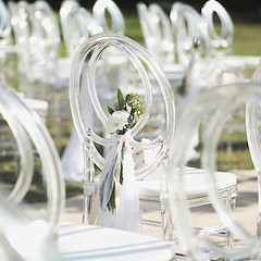 CLEAR Stackable Transparent Acrylic Chiavari CHAIR Armless Oval Back Party Event