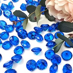100 pcs Acrylic Diamond Gems, Blue Acrylic Diamonds 1 Inch Faux Dark Blue