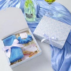 8 Pack Blue Floral Bridesmaid Proposal Gift Boxes W/ Ribbon Lids 7.87×10.6×3.2In