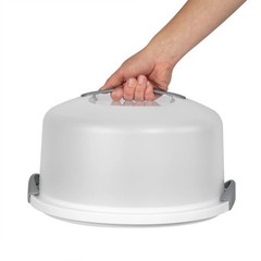 STERILITE Portable Latching Round Cake Server 1 pack White CLEAR Carrier Keeper