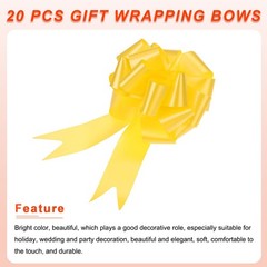 20pcs 6 Inch Large Pull Bow Big Gift Wrapping Ribbon Yellow for Christmas Bow