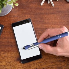 12 Pcs Blue Ink Ballpoint Pen with Stylus Tip, 1.0 mm Metal Pen Stylus Pen fo…