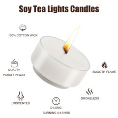 Loccmat 50 Pack Soy Tea 1.5 inches (diameter) x 0.7 (height), 50