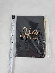 His Vows Black Wedding Book 5.9″x3.9″ New Sealed With Pen