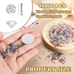 16800 Pcs Wedding Table Scatter Confetti Diamond, 3mm Fake Diamonds(Shiny White)