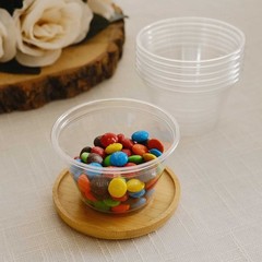 50 Clear 7 oz Round Plastic Dessert Cups with Dome Lid Disposable Tableware