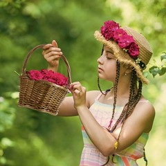 Small Wicker Basket with Handle Flower Girl Baskets Oval Willow Woven Braided…