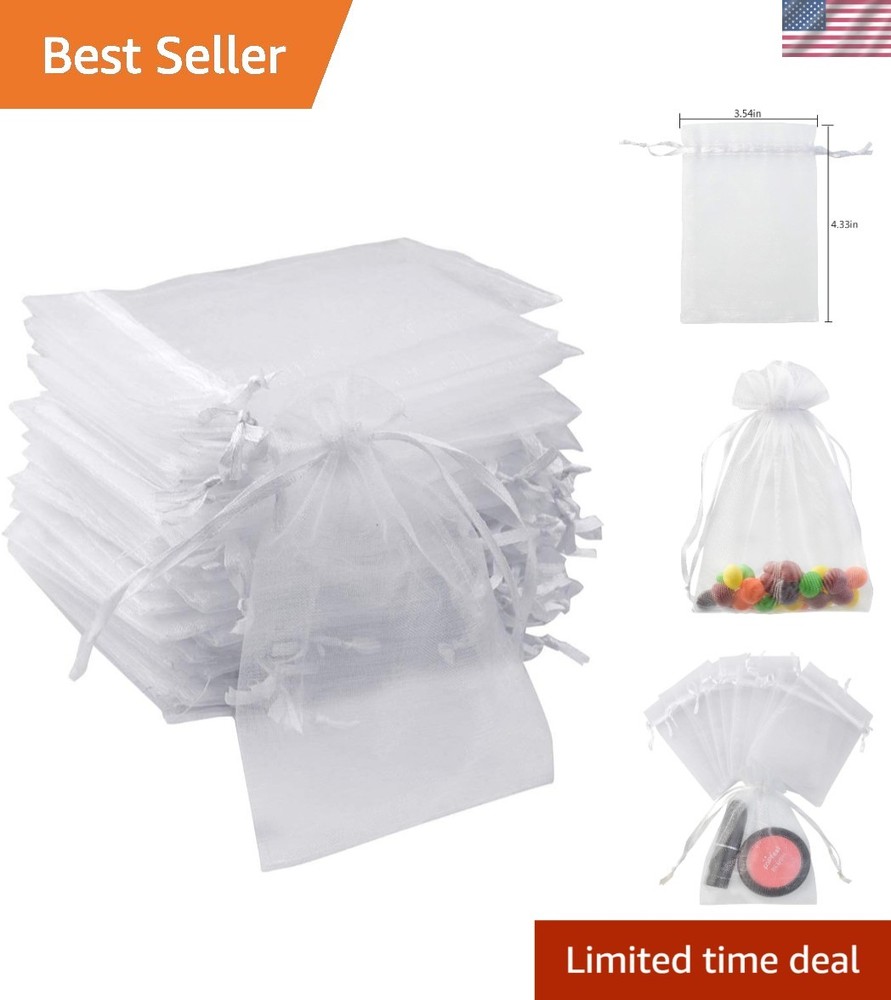 Attractive Multi-Color Organza Pouches – 50pcs 3.54»x4.33» for Gift Wrapping